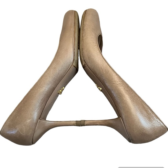 Prada Leather Cream Round Toe Heel 10 - Picture 5 of 10